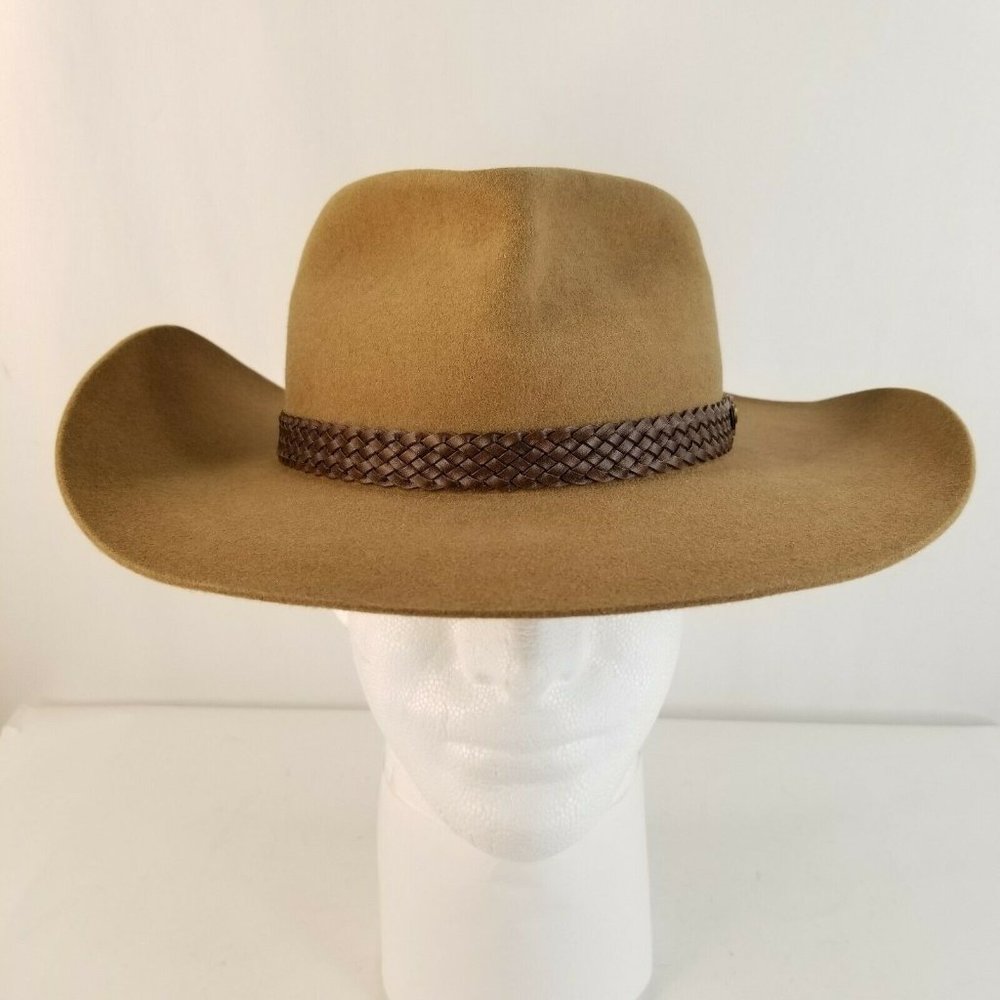 Akubra Snowy River Fur Felt Western Hat Tan 57 cm